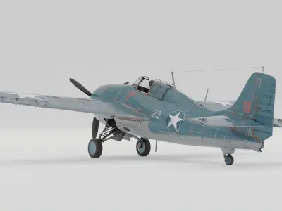 F4F Wildcat Fighter 1940-1945 3D model