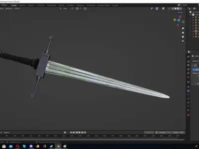 Blender Hi poly Sword 3D model