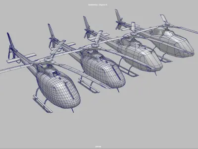 AS350 eurocopter LAPD Low-poly 3D model