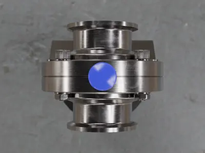 PBR Staileness Pneumatic Actuated Valve - Clamp Conection  3D model