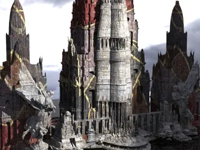 Red Angel Portal Tower Kit bash 2 3D model
