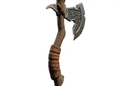 Stylized Axe model Free low-poly 3D model