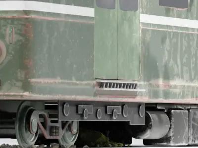 Realistic 3D Model of an Abandoned Train  Low-poly 3D model