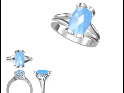 JCD Format Antique color stone rings autocad jewelry 3D print model purchase