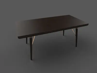Dark wood table  Antique 3D model