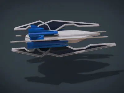 StarDust SpaceShip Low-poly 3D model