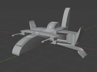 Lowpoly cartoon spaceship Low-poly 3D model