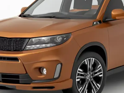 Modern Compact SUV Orange Edition 3D model