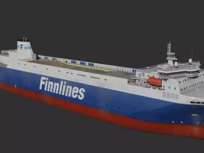 Finn RO-RO ferry Low-poly 3D model