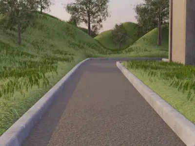 Abandoned Complex In Rolling Hills 3D model