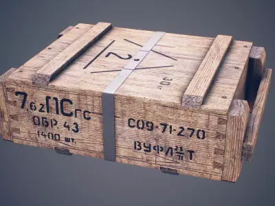 Soviet ammunition crate Low-poly 3D model