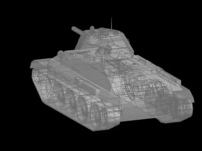 Tank T34 Low-poly 3D model purchase