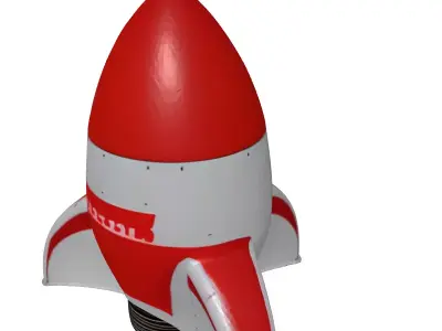 Retro SciFi Rocket Spaceship Model 3D model