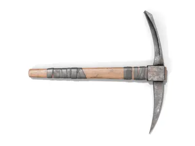 Pickax mining hammer Low-poly 3D model