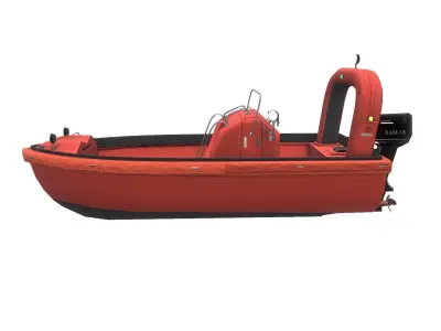 Fast Rescue Boat Low-poly 3D model