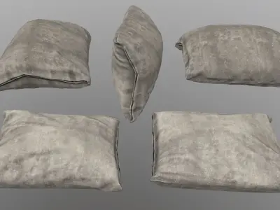 sandbag set of rocks and stones Low-poly 3D model