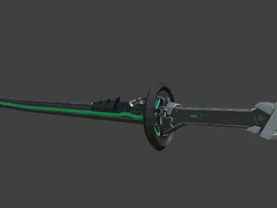 Futuristic SciFi Samurai Sword 3 Low-poly 3D model
