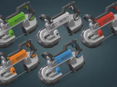 Portable Band Saw Low-poly 3D model