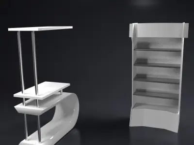 Exhibition sale and info stand Low-poly 3D model