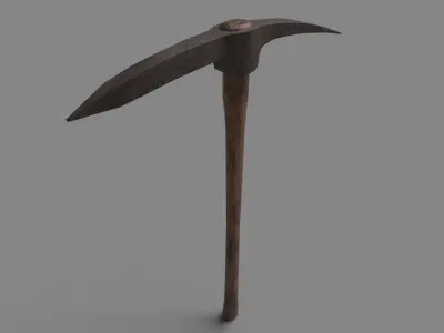 Pickaxe Worn - Railroad Style Low-poly 3D model