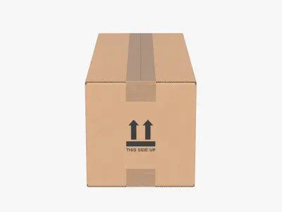 Cardboard Box 50x20x20 Closed 3D model