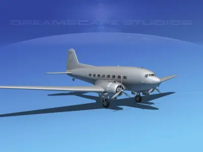 Douglas DC-3 Base Model 3D model