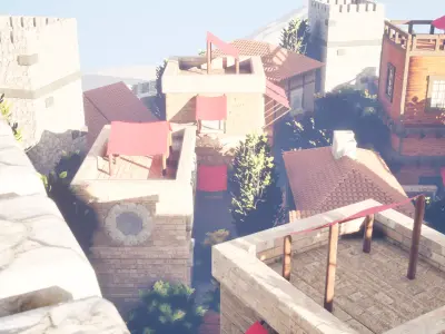 Walled Village 3D model