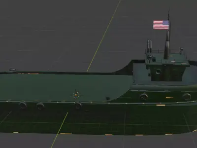 Sea Barge Low-poly 3D model