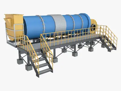 Asphalt Plant Dryer Machine 3D model