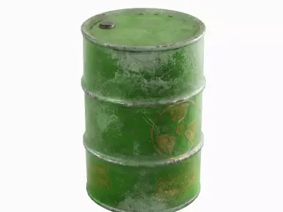 Nuclear Barrel 02 Low-poly 3D model