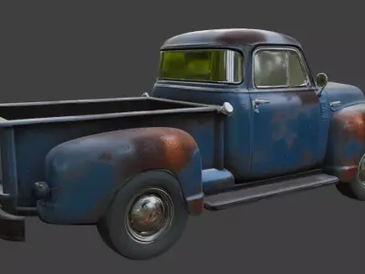 Vintage Rusty Pickup Truck 3D Model 3D model 30