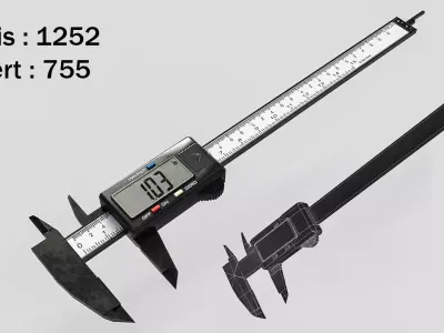 Digital caliper Low-poly 3D model