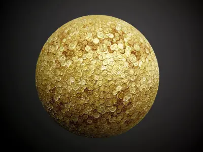 Metal Coins Money Treasure Seamless PBR Texture Texture