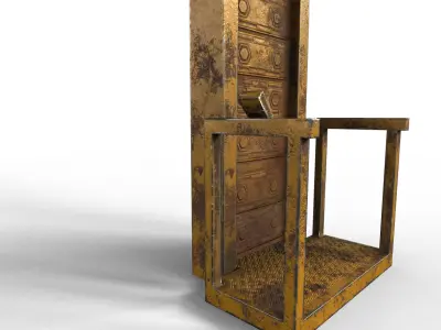 Post-apocalyptic elevator Low-poly 3D model