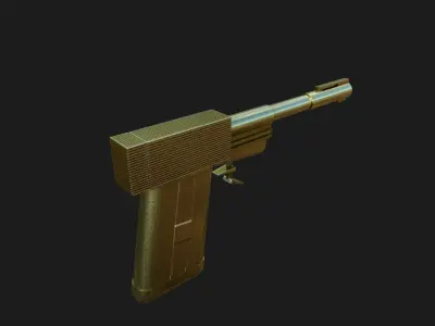 Golden Weapon Gold Pistol Low-poly 3D model