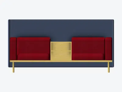 Furniture - Sofa - Contemporary - Flame - Central Shelf Low-poly 3D model