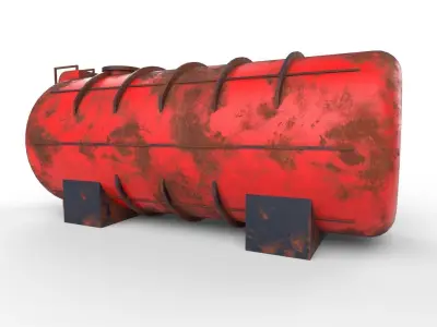 liquid tank M2 - Old Low-poly 3D model