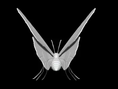 high poly butterfly 3D print model