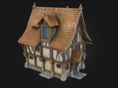 Medieval Cottage Model Timeless Charm of Rustic Living 3D model