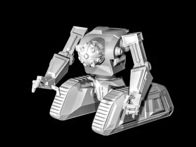 LoaderBot silver robot 3D print model