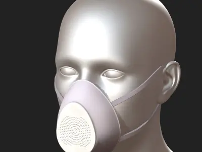Gas mask respirator military combat protection  Low-poly 3D model