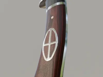 Hunting knife 3D model 2