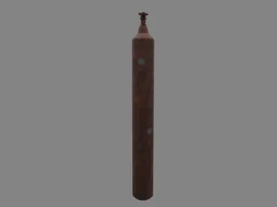 oxygen cylinder rusted Low-poly 3D model