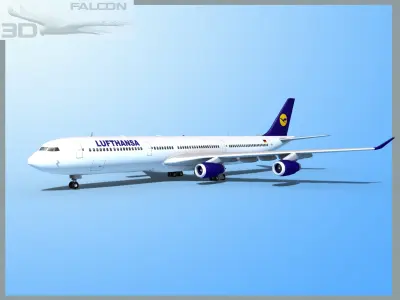 Falcon3D A340-600 Lufthansa 3D model