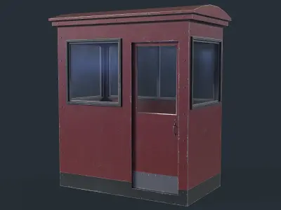 Checkpoint Security Booth Low-poly 3D model
