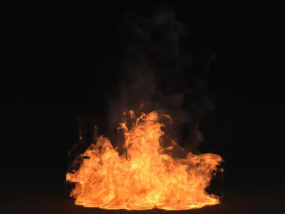 Intense Bonfire Flame VDB Animated for Blender 3D model