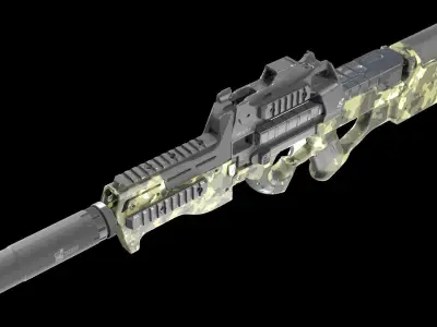 P90 Submachine Gun 3d model Low-poly 3D model