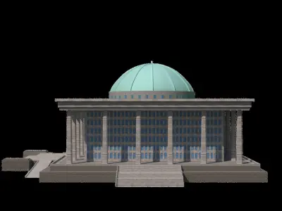 KOREA ASSEMBLY BUILDING Low-poly 3D model