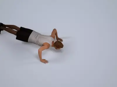 00077Nash009b - Adult Caucasian man exercising in contemporary 3D model