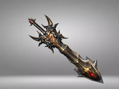 Futuristic Sword Low-poly 3D model 35